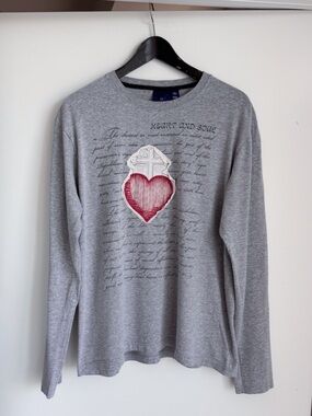 Vtg Triple Five Soul Long Sleeve Shirt Mens Large Heart & Soul Sacred Heart Y2K